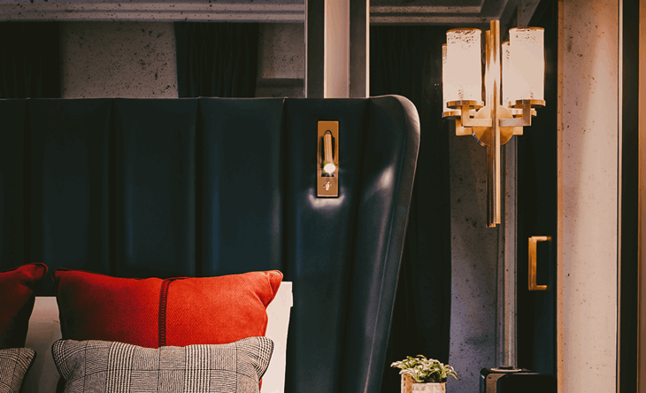 Close up of bed inside the Skylight Suite at The Mayfair Townhouse