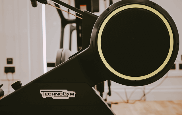 Rowing machine side the fitness suite at The Mayfair Townhouse