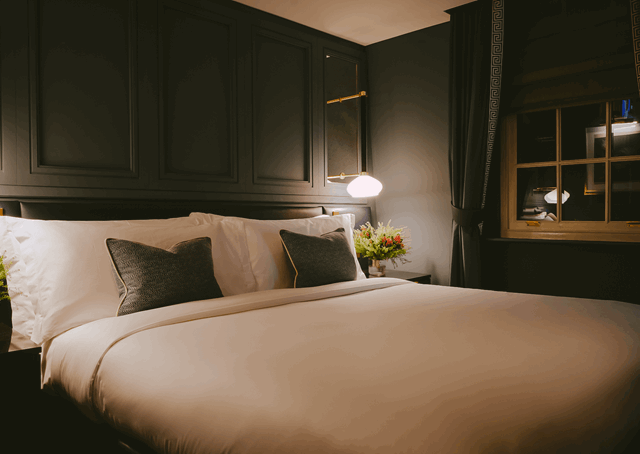 Double bed inside the Classic Room at The Mayfair Townhouse