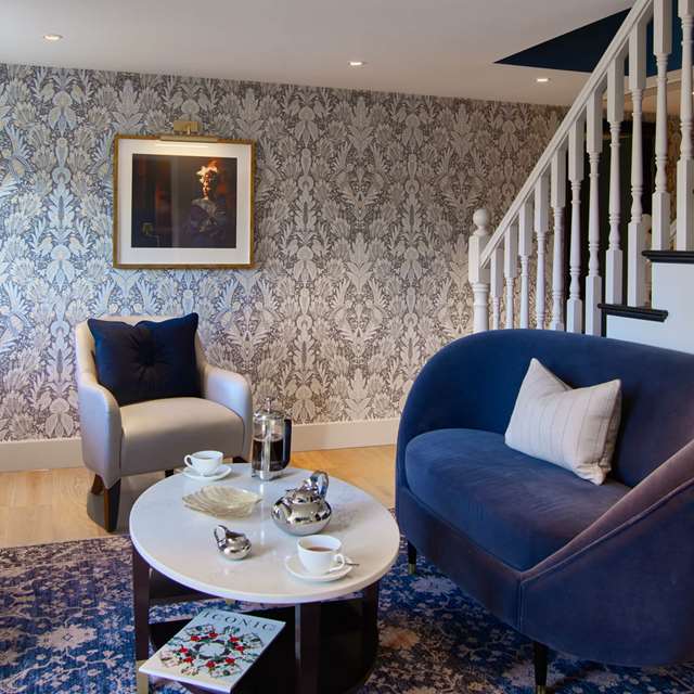 Lounge inside the Loft Suite at The Mayfair Townhouse in London