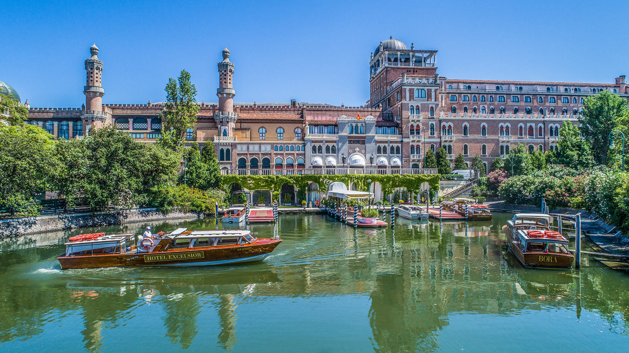 Boat outside of Hotel Excelsior