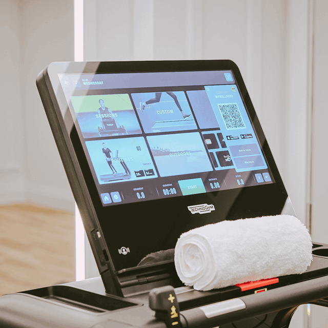 Treadmill inside the fitness suite at The Mayfair Townhouse