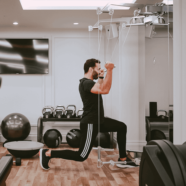 Man exercising in the fitness suite at The Mayfair Townhouse